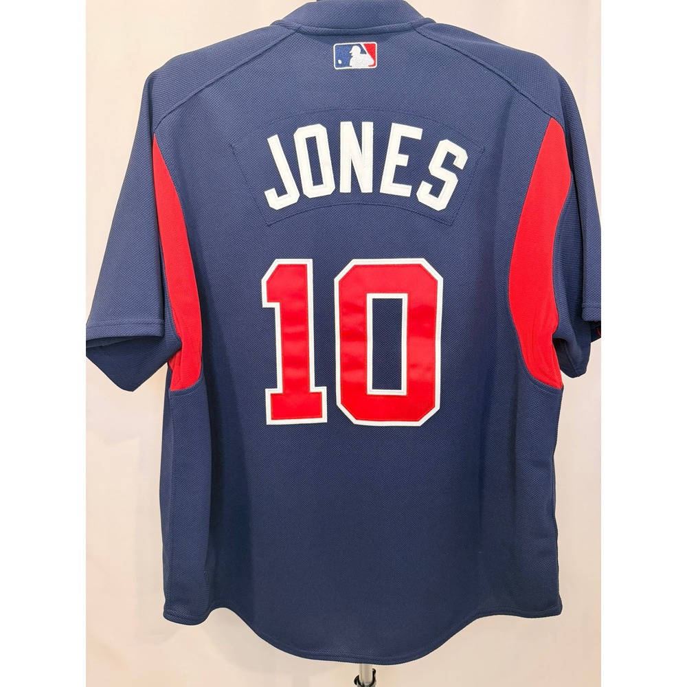 Mitchell & Ness Atlanta Braves BP Jersey Navy Chipper Jones 10 Mens XL